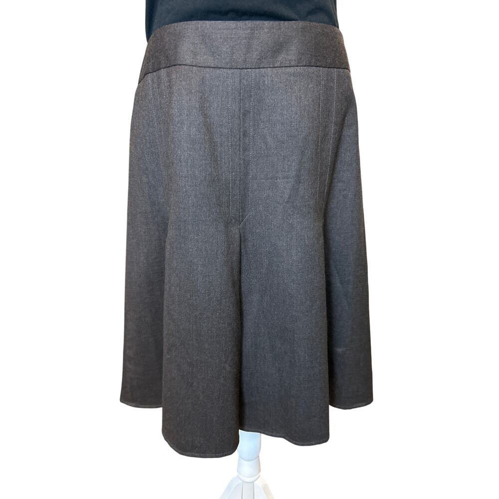 Ann Taylor Loft | Brown 100% Wool Pleated Flare Skirt | 10